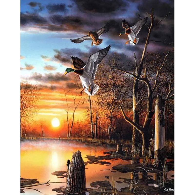Cross-Stitch-Diamond-Embroidery-Flying-Wild-Duck-Patterns-Full-Drill-DIY-5D-Diamond-Painting-Rhinestones-Mosaic