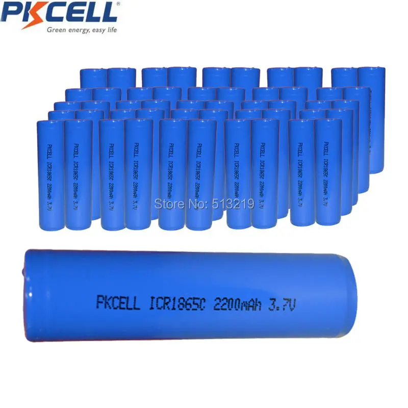 50Pcs 18650 ICR18650 2200mAh 2200 mah 3.7V Li ion Rechargeable Battery ...