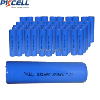 

50Pcs ICR 18650 3.7V Li-ion battery Rechargeable Battery 18650 2200mAh batteries Flat Top for electric power tools planer