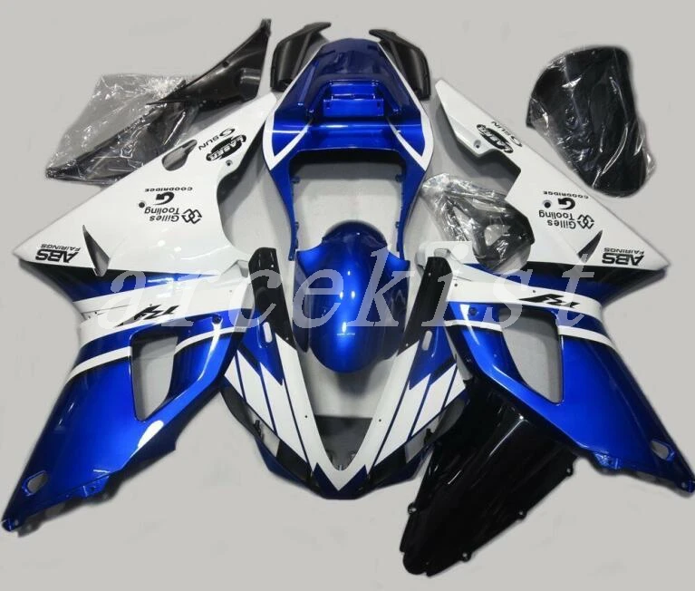 3 Подарки Обтекатели Наборы пригодный для Yamaha YZF 1000 R1 00 01 YZF-R1 2000 2001 ABS Пластик Комплект обтекателя мотоцикла белый синий пользовательские
