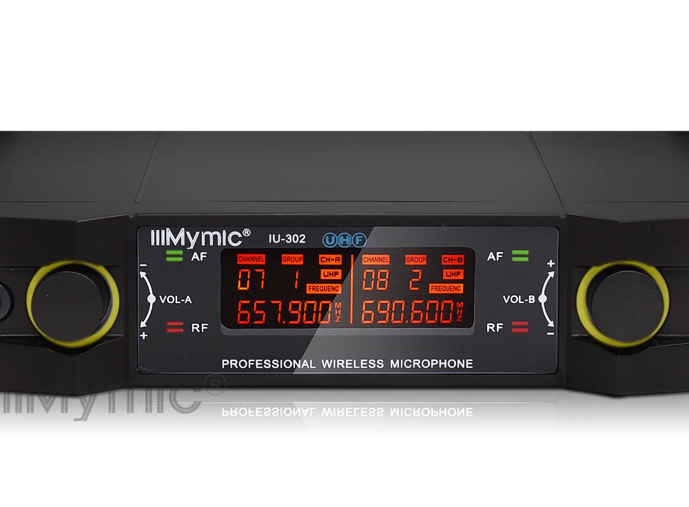 IiiMymic IU-302 UHF 600-700MHz Беспроводная микрофонная система для караоке, церковной речевой встречи, двухканальный 2 ручных микрофона