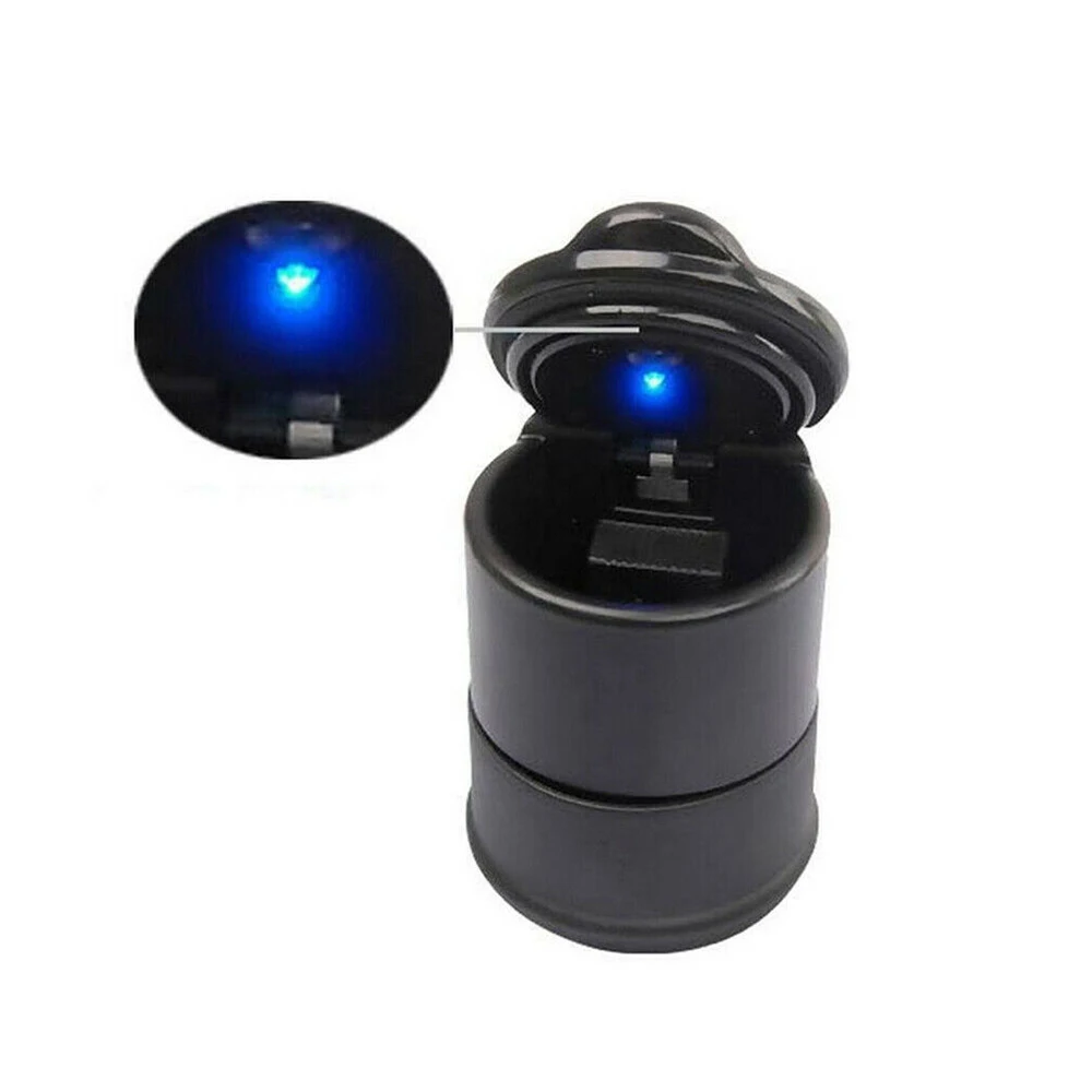 

Auto Car Ashtray LED Cigarette Smoke Automotive Multifunction Durable Car Ashtray Cigarette Smoke Holder Portable Storage Black