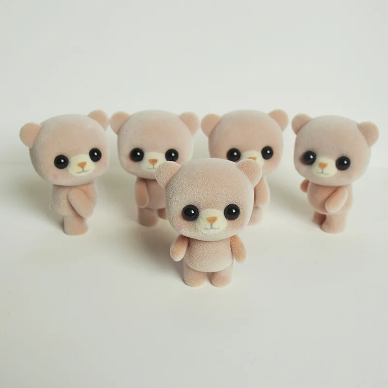 27 desgin Little Cute Flocking Doll Toys Kawaii Mini Cats Decoration Toys bear dog Little Exquisite Dolls Christmas Gifts toy036 - Цвет: 17