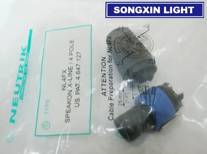 10 шт. XIASONGXIN LIGHT NEUTRIK новый тип NL4FX Speaker on 4 Pole Plug Male коннекторы для аудио