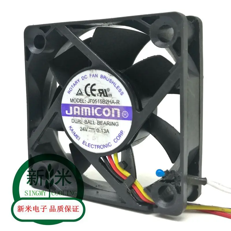 Б/у JAMICON JF0515B2HA-R 24 V 0.13A 5015 5 см 3 линии светодиодный свет вентилятор охлаждения