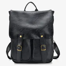 KUNDUI High Quality Woman Vintage travel Bag Style PU Leather Rivet Men Backpacks For College Preppy