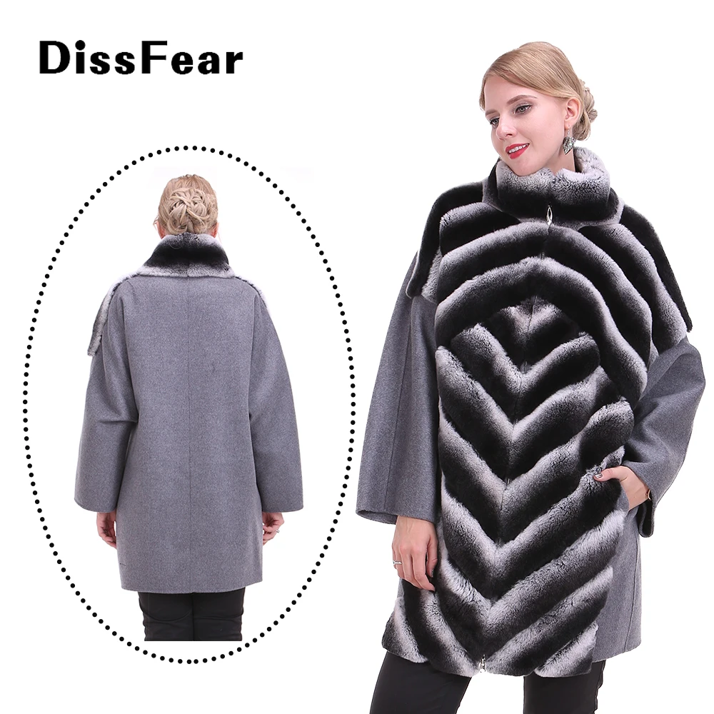 Real Rex Rabbit Fur Coat Female 2018 New Warm Winter Genuine Rex Fur