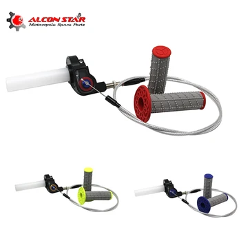 

Alconstar- Throttle Visual Grip Quick Twist Gas+Throttle Cable+Handle Grips fit for Kawasaki KLX KTM DUKE EXC Enduro SX Racing
