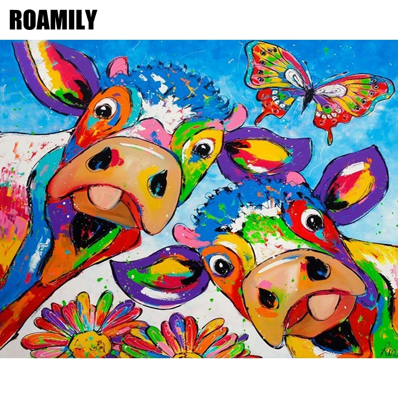 

Diamand Painting,Cartoon Cows,Pictures Of Rhinestones,5D Painting,Embroidered With Rhinestone,Diamond Painting New Square Stones