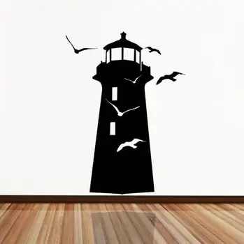 

Lighthouse Wall Stickers Vinyl Lighthouse Birds Ocean Gull Wall Decal Home Living Room Decor Lighthouse Wall Art Mural AY803