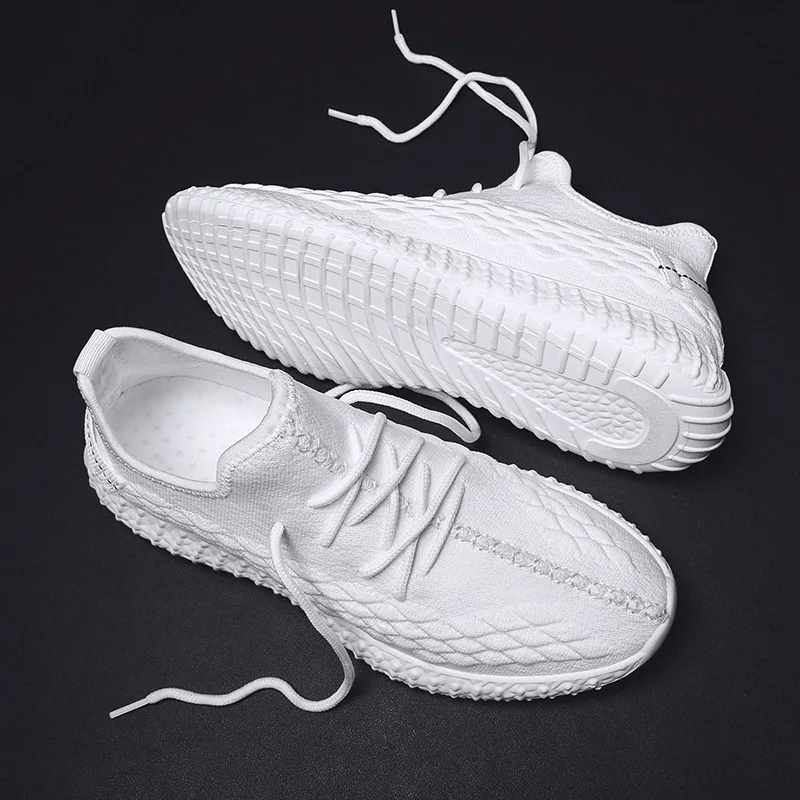 Мужские спортивные кроссовки высокого качества мужские повседневные кроссовки легкие тканевые белые туфли с кокосовым принтом Kanye West
