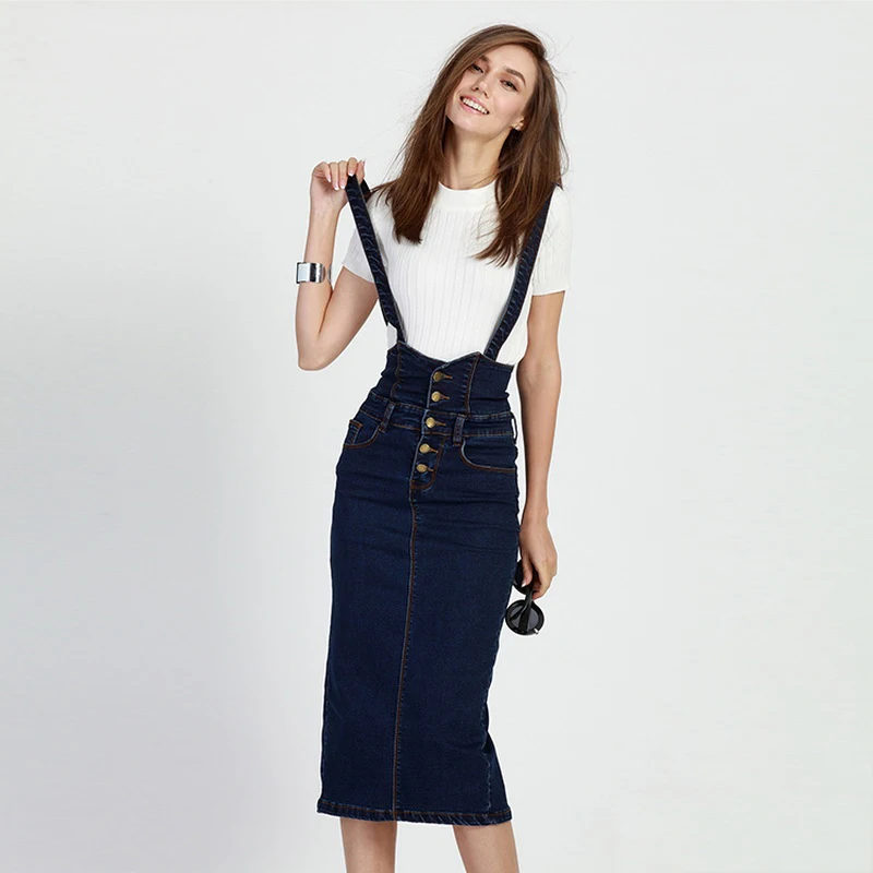 Casual Denim Strap Dress 2016 Spring And Summer Women's Dress Jeans