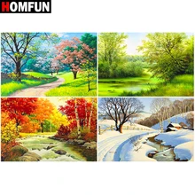 HOMFUN plein carré/rond perceuse 5D bricolage diamant peinture