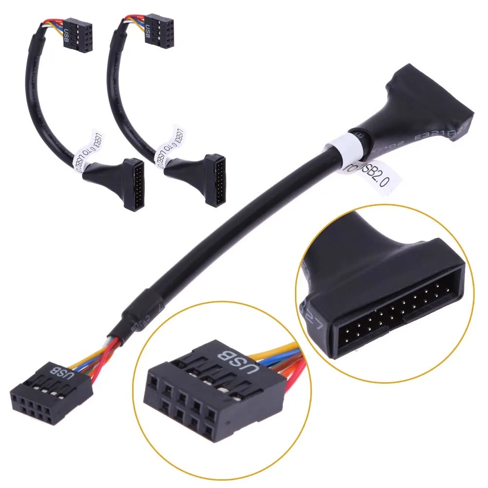 JS69 To Usb 2 0 9 Pin Female Motherboard Cable Data Cord Wire For Cd