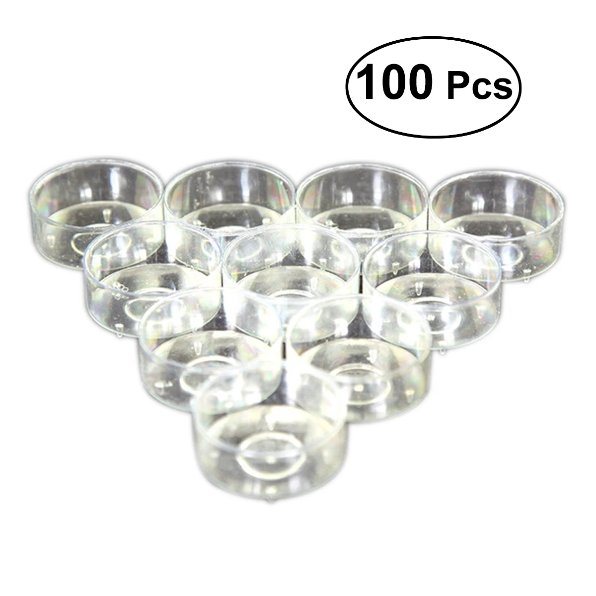 100PcsPlasticCandleHolderClearCandleCupCandleHolderInClearColorSmallCylinder
