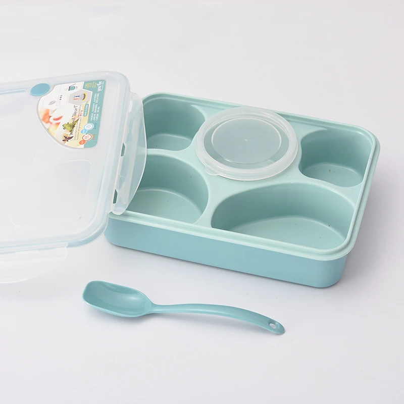 Портативный Здоровый японский Ланч коробок с отделениями ложка микроволновая печь Bento Box для детей взрослых школы пикника еда контейнер