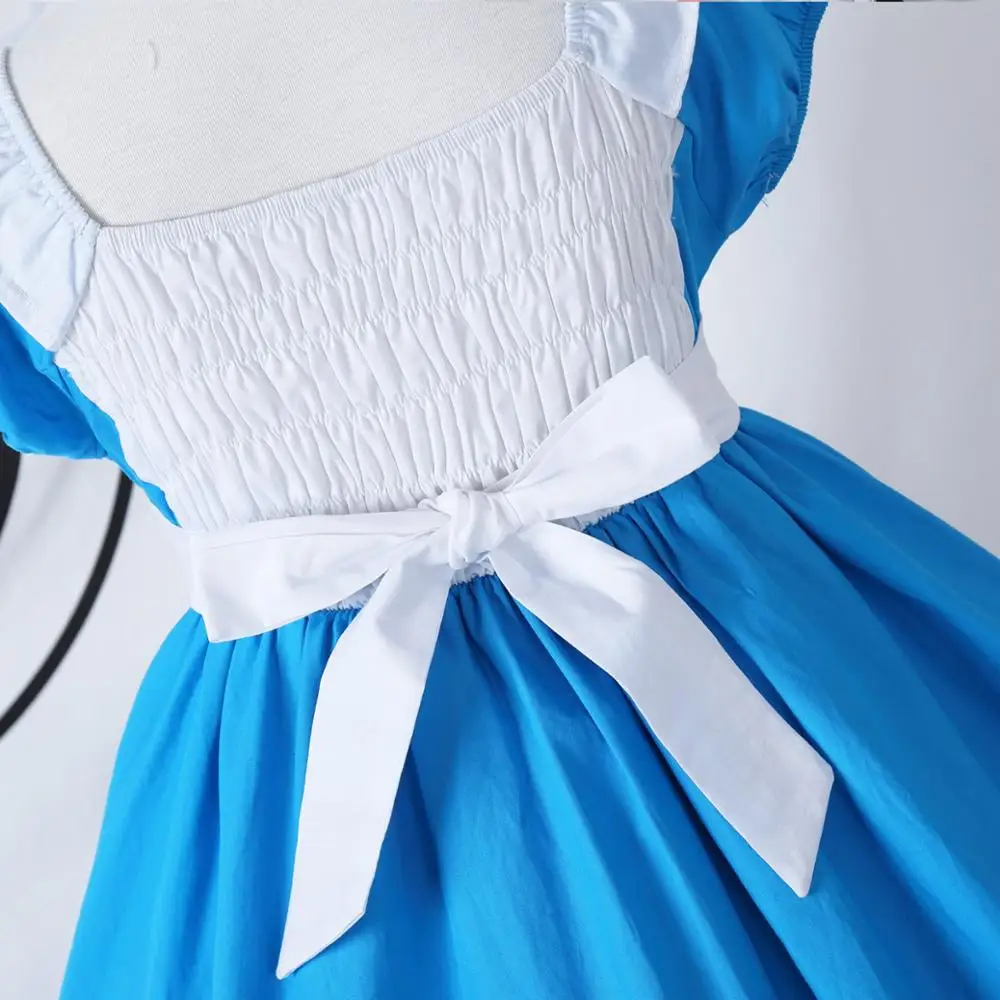 Платье для маленьких девочек в стиле Alice in Wonderland костюм косплея платье