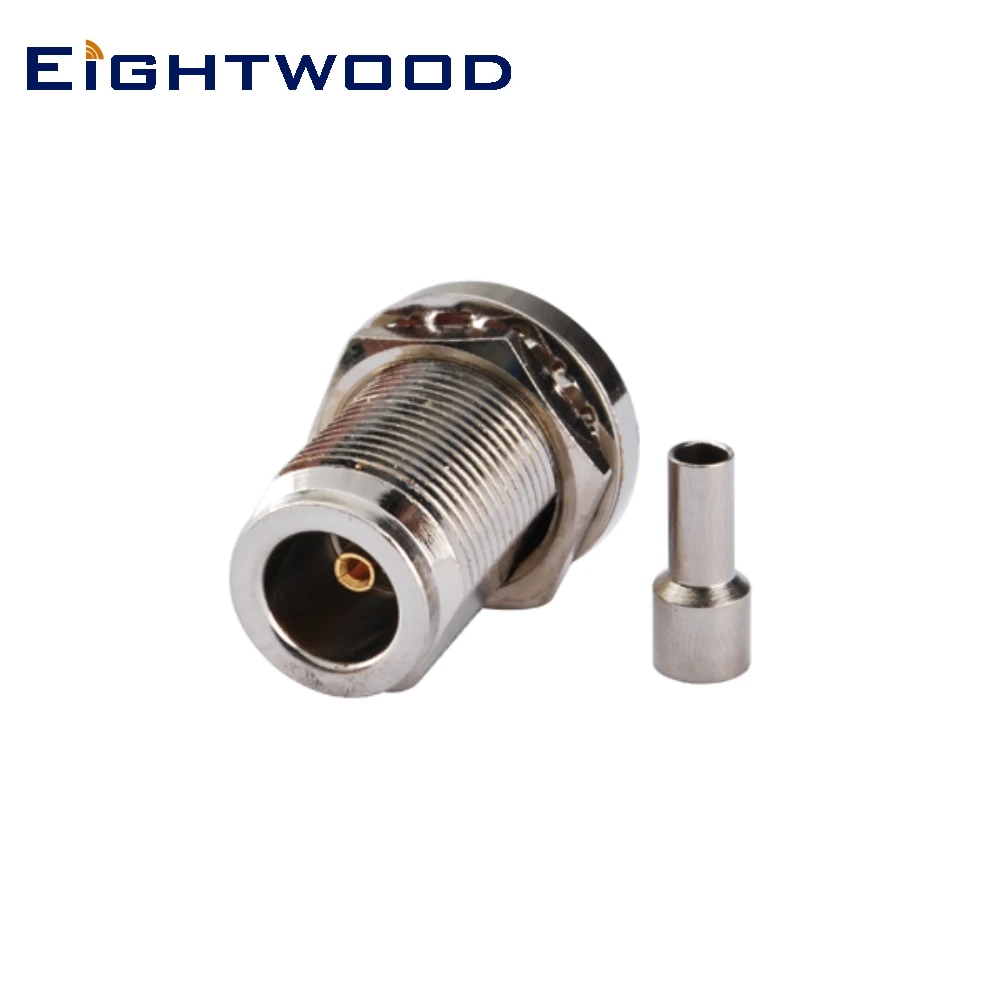 Eightwood 20 шт. N обжимной разъем Женский переборка уплотнительное кольцо RF коаксиальный разъем адаптер для RG174, RG178, 1,13 мм, 1,37 мм кабель