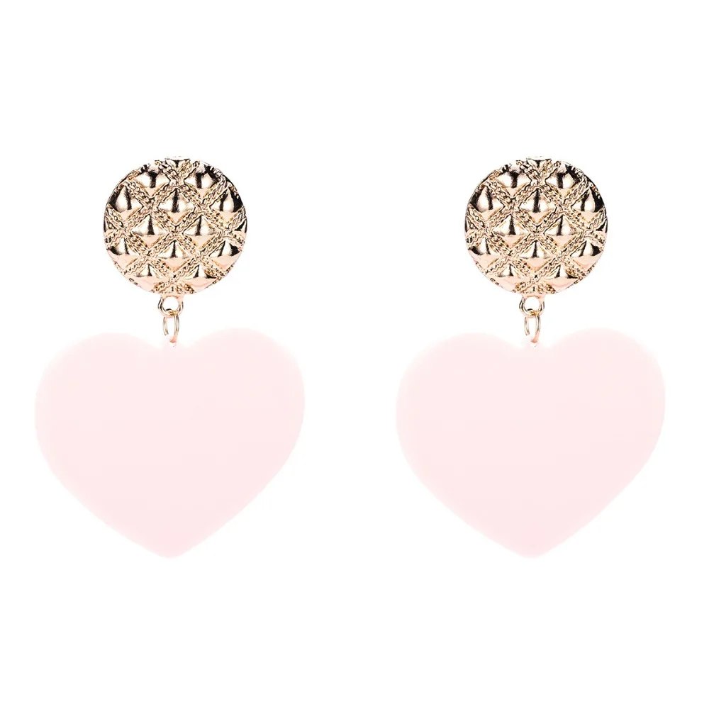 KMVEXO 10 цветов новые милые розовые серьги в форме сердца для женщин, модные брендовые серьги, ювелирные изделия Bijoux