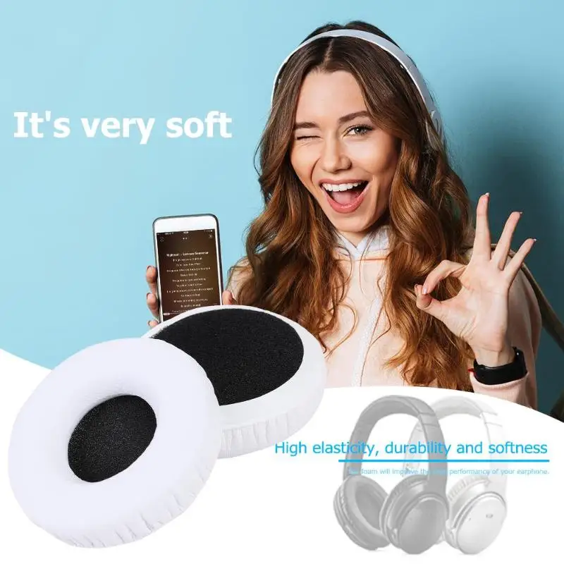 Детские Сменные амбушюры для наушников Sennheiser HD25 белые мягкие кожаные с эффектом
