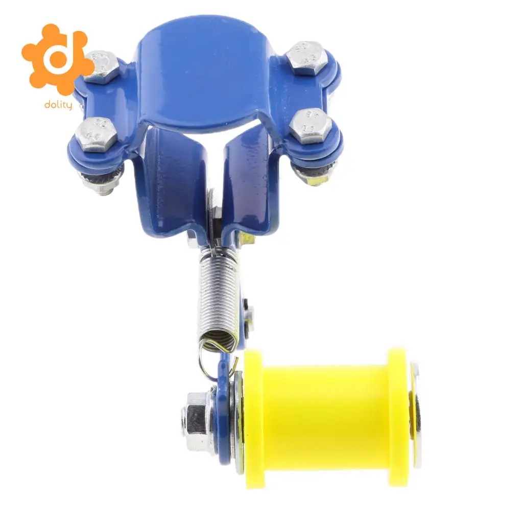 2 Pieces Motorcycle Motorbike Chain Tensioner Bolt on Roller Adjuster Tool (Black & Blue)