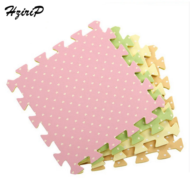 

HziriP Baby Foam Play Puzzle Mat 6PCS Interlocking Exercise Floor Carpet Rug For Kid Printing Heart-Shaped Floor Mats 30X30X1CM