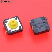 Cltgxdd 1 шт. 12x12x7 3 мм Тактильные переключатели желтый квадратный
