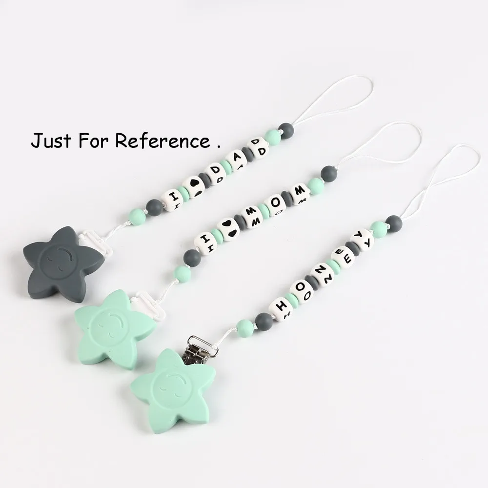 TYRY.HU 200Pcs 12mm Silicone Letter Beads Food Grade Teething Nursing Loose Silicone Beads Chewing Pacifier Chain Teether Bead