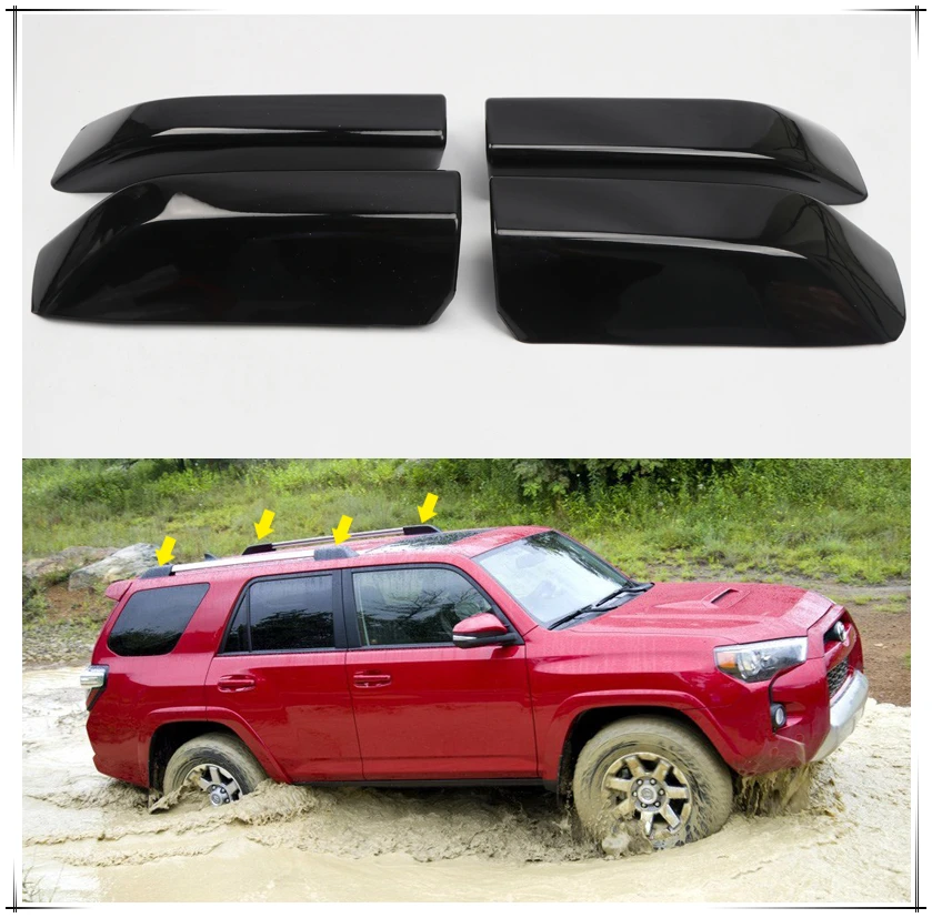 Us 75 99 16 Off For Toyota 4runner N280 2010 2018 Abs Plastic Top Roof Rack Rail End Protection Cover Shell Replacement 4pcs Car Styling In Interior