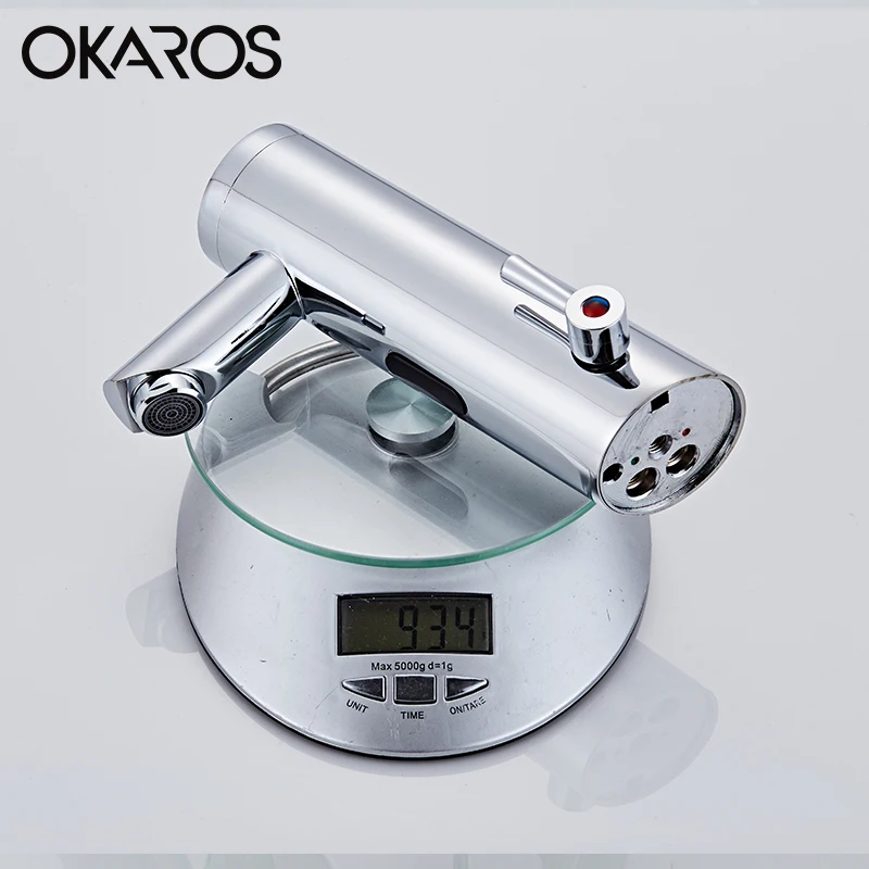Автоматический смеситель для раковины OKAROS с инфракрасным датчиком ручной