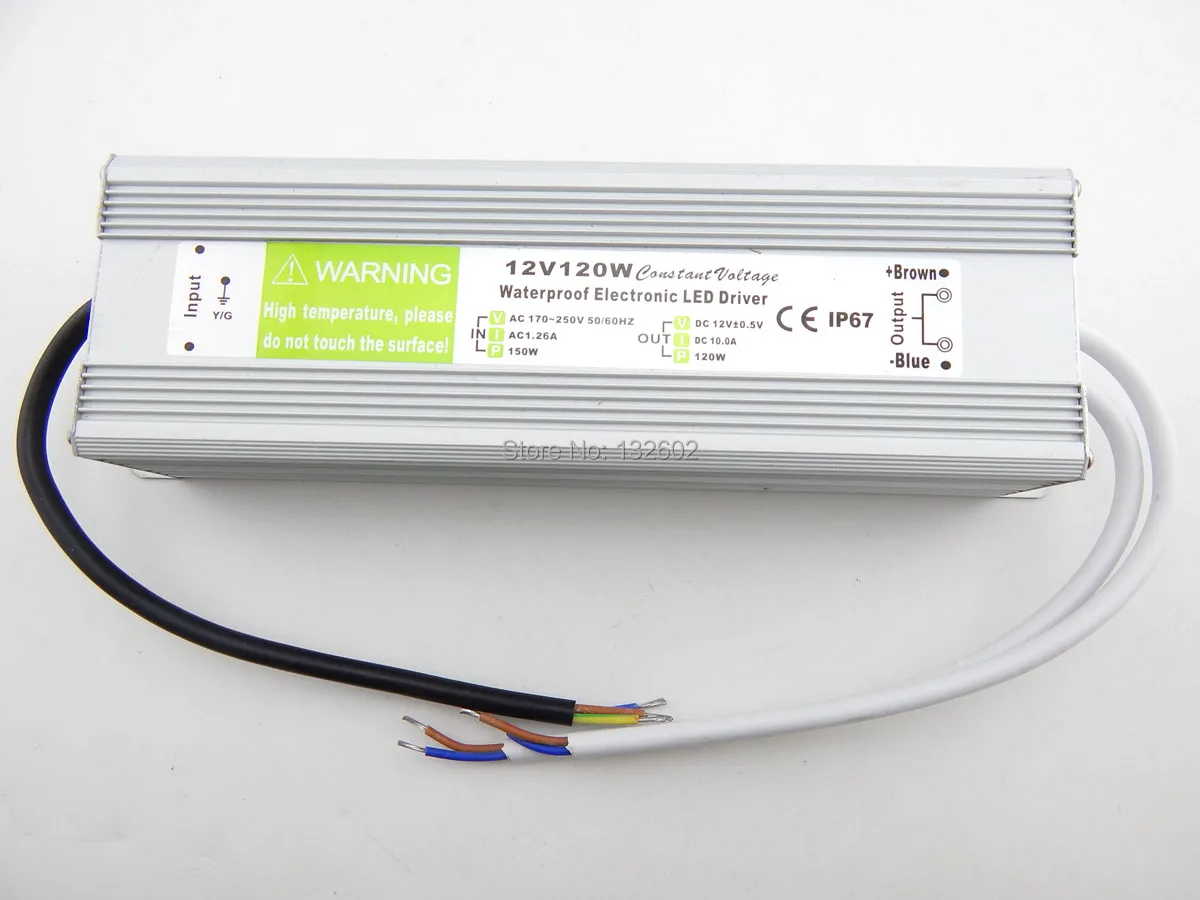 

5pcs DC12V 120W IP67 Waterproof Constant Voltage Electronic LED Driver Transformer Power Supply Free Shipping by DHL