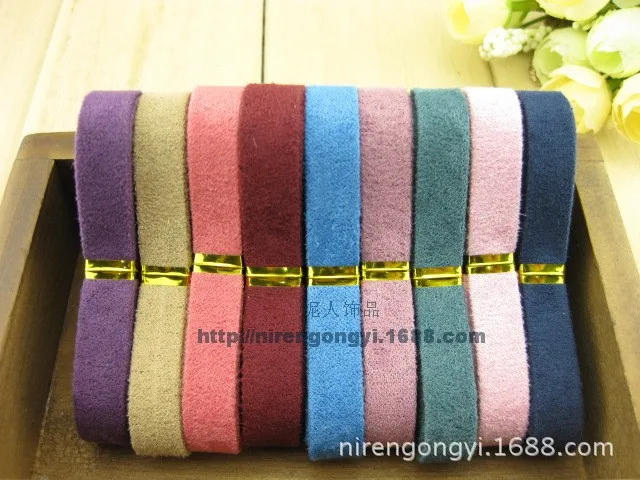 10mm Solid Color Micro Flannelette Suede fabric cloth DIY Hair bowknot accessories material Satin Ribbon 5pcsLot_4