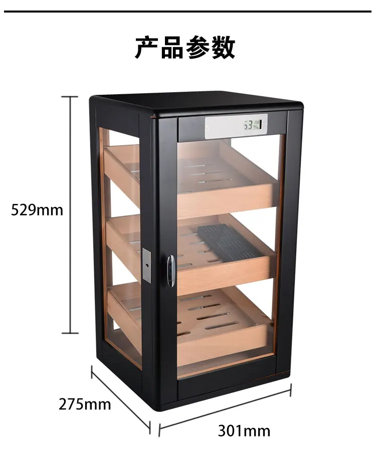 Большая емкость кедровая деревянная сигара увлажняющая коробка шкаф витрина humidor с увлажнитель с гигрометром