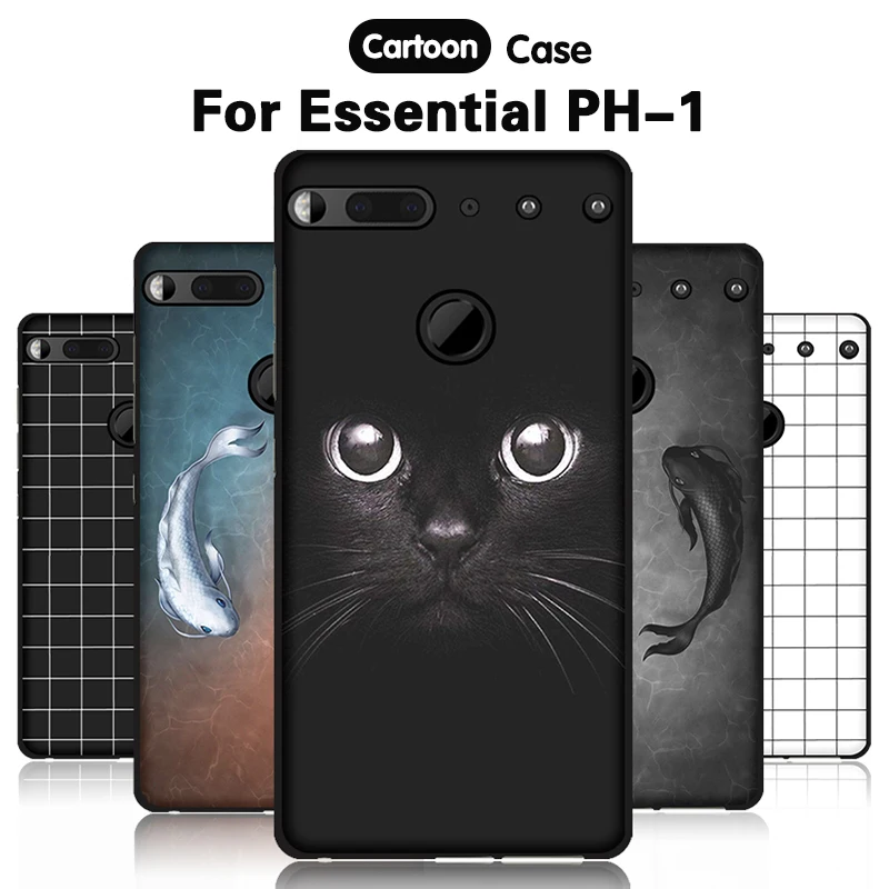 

EiiMoo Fashion Cartoon Phone Case For Essential PH-1 Case Cute Soft Silicone Tpu Matte Back Cover For Essential Phone PH-1 Case