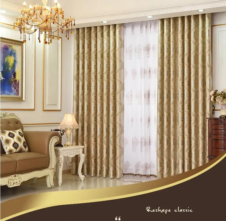 

European-style thickening fabric shading simple French window living room finished curtain