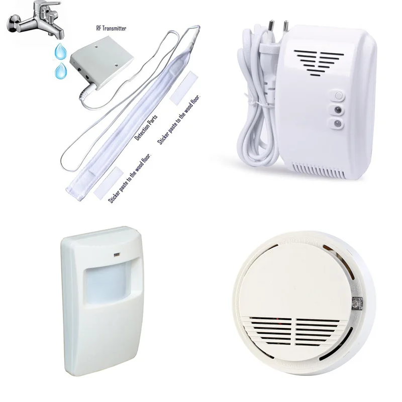 

Water Leak Detector Wireless Gas Leakage Detector Smoke Alarm PIR Motion Sensor 433MHz Home Smart Alarm System WL-100/SM-100