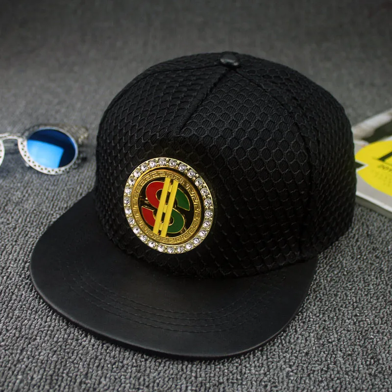 2016 Usd Dollars Baseball Caps Gold Dollar Logo With Bling Hip hop