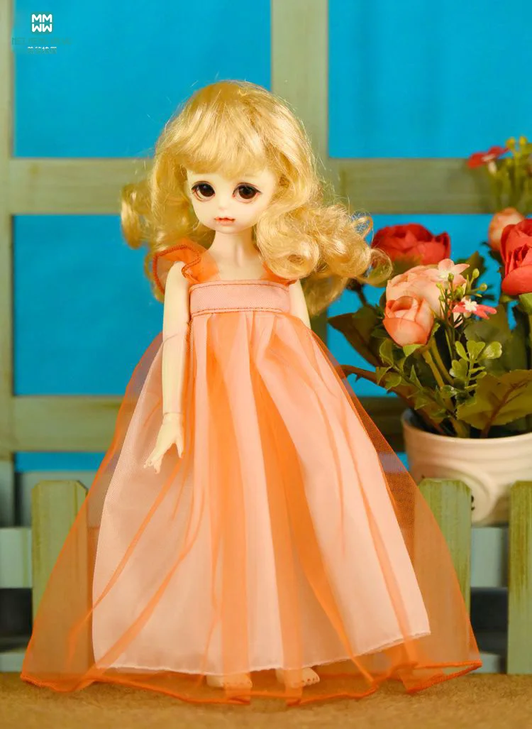 

clothes for dolls fits 27cm-30cm 1/6 BJD dolls girl dress Orange skirt dress evening dress