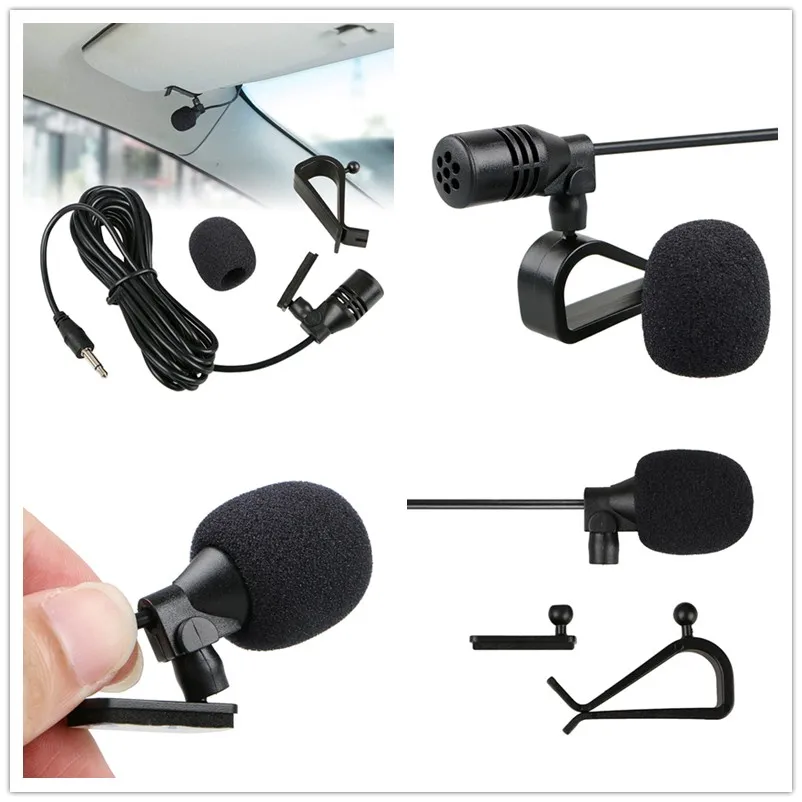 

1PC 3m Long Professionals Car Audio Microphone 3.5mm Clip Jack Plug Mic Stereo Mini Wired External Microphone For Auto DVD Radio