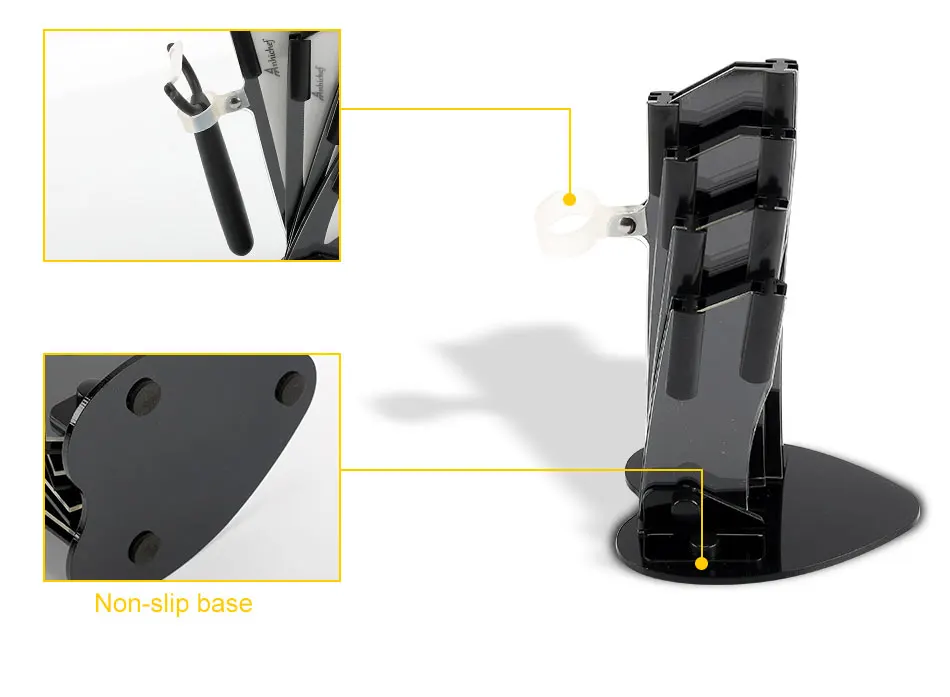Черный акриловый держатель ножей для ножей " 4" " 6" нож+ нож для чистки блоков подставка для керамических ножей набор кухонных принадлежностей