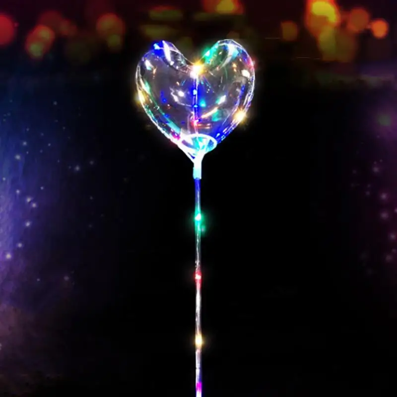 Прозрачный латексный шар в форме сердца Bobo со светодиодной полосой, светящиеся светодиодные шары на День святого Валентина, Свадебный декор, подарок
