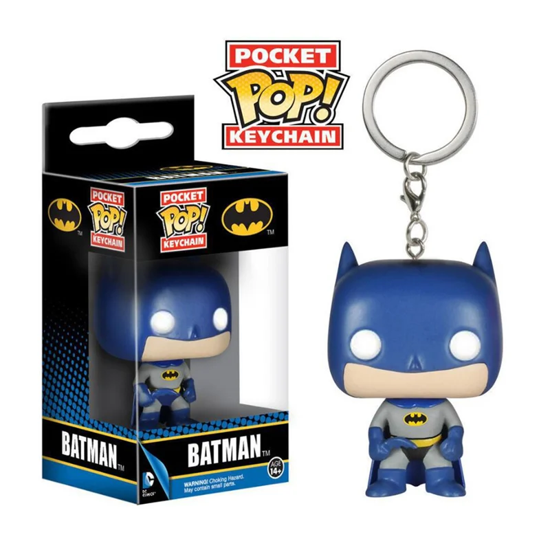Новое поступление FUNKO POP карманная игрушка брелок Marvel Железный человек Игра Престолов Дейенерис Гарри Поттер коллекционное кольцо для ключей модель подарки - Цвет: Batman
