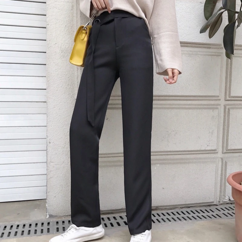 ladies black slim fit trousers