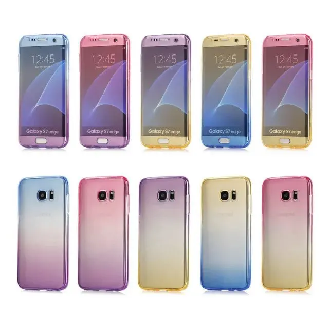 

360 full Body Gradient TPU Case For Samsung Galaxy A3 A5 A7 J3 J5 J7 2017 A8 2018 Soft Cover for Samsung S6 S7 Edge S8 S9 Plus