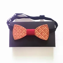 Мужские галстуки новое поступление мода ручной работы красная ткань деревянный лук Галстуки бабочка галстуки для мужчин геометрический деревянный галстук-бабочка галстук