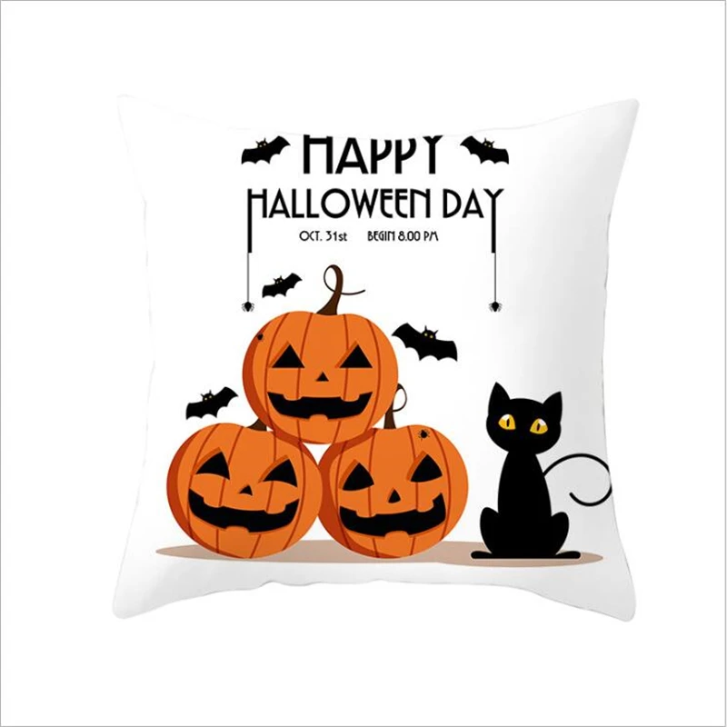 Cute Cat Halloween Decoration Pillow Case Happy Birthday Sofa Cushion Cover Case Xmas Party Pillowcase Gifts