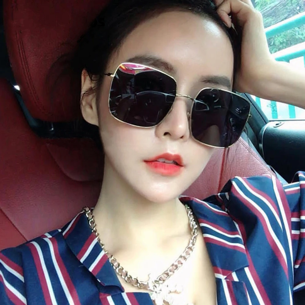 Mens casual sunglasses brand designer big square men driving sun glasses women gradient matte black lunettes de soleil