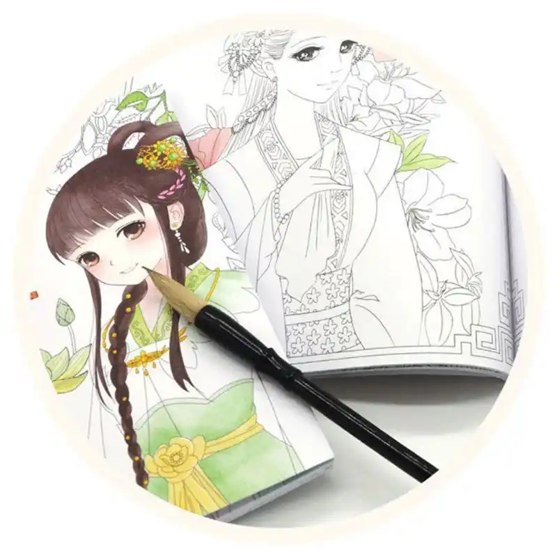 coloring book girls kids ancient princess style drawing graffiti