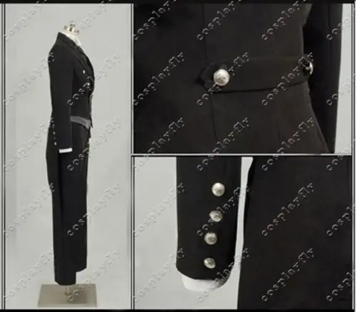 S XL Черный Дворецкий 2 Kuroshitsuji Себастиан диакон черная куртка Униформа Мужская