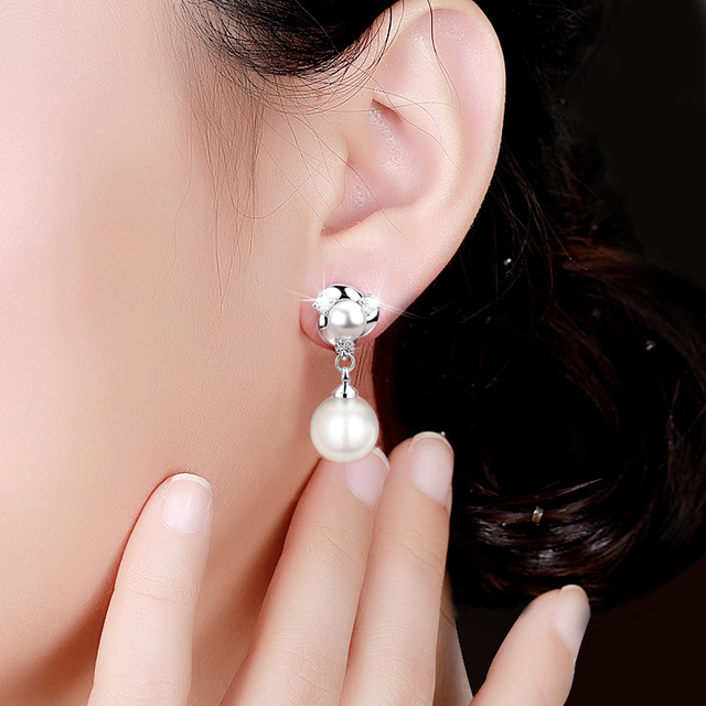 Style Simulated Pearl Earrings For Women Personality Geometric Female Elegant Earring Jewelry Valentine's Day Girl Gift
